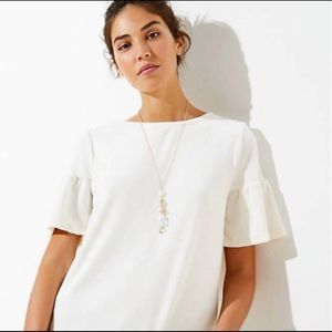 Loft velvet bell sleeve top